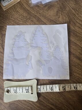 White Bigfoot In The Trees Vinyl Decal Sticker